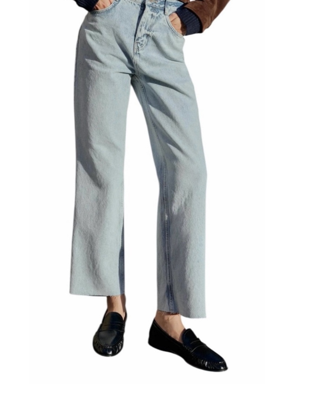 Zara Straight Ankle Light Blue Denim Jeans size 4